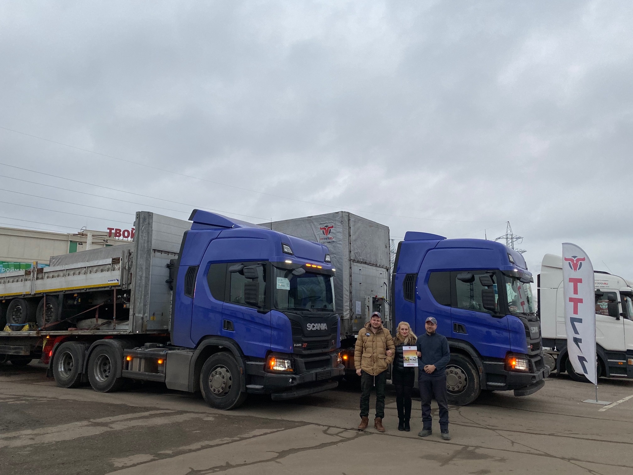 Scania P440 2019г и Schmitz SPR 2014г под флагом TT777.RU
